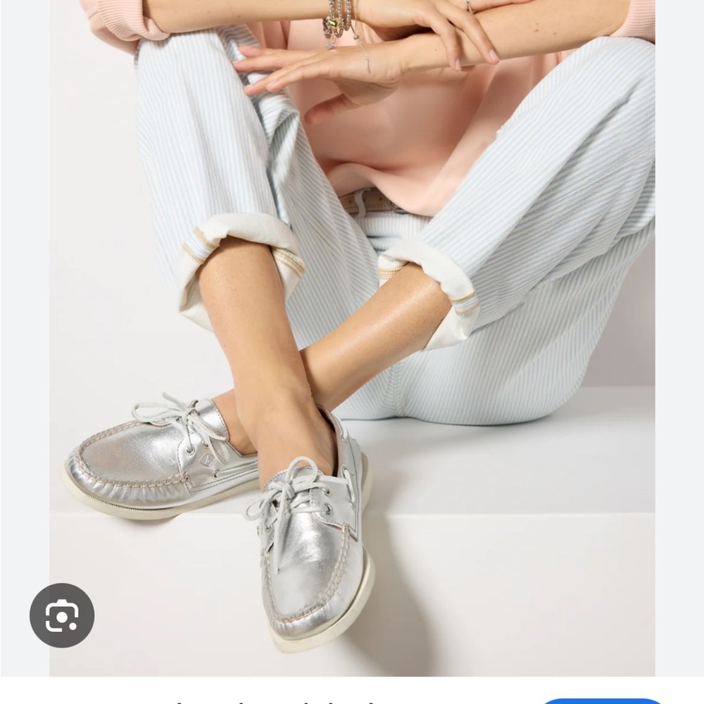 Sperry AO 2 Eye Boat Shoe in Silver